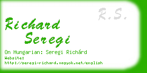 richard seregi business card